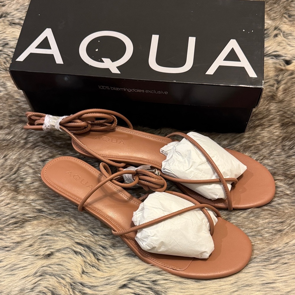 Aqua Women's Brown Strappy Heels